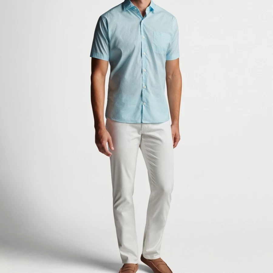 Peter Millar Men's Summer Slice Performance Sport Shirt - Stretch Cotton Comfort Fit