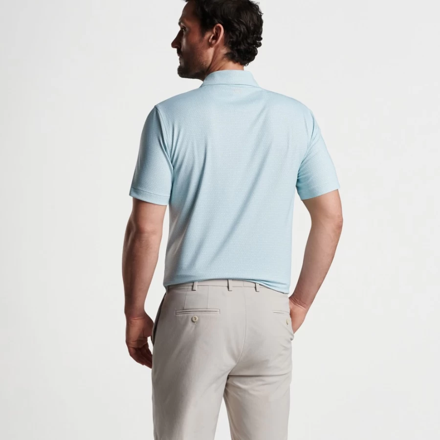 Peter Millar Men's Raymond Geo Performance Jersey Polo Shirt for Golf & Casual Wear