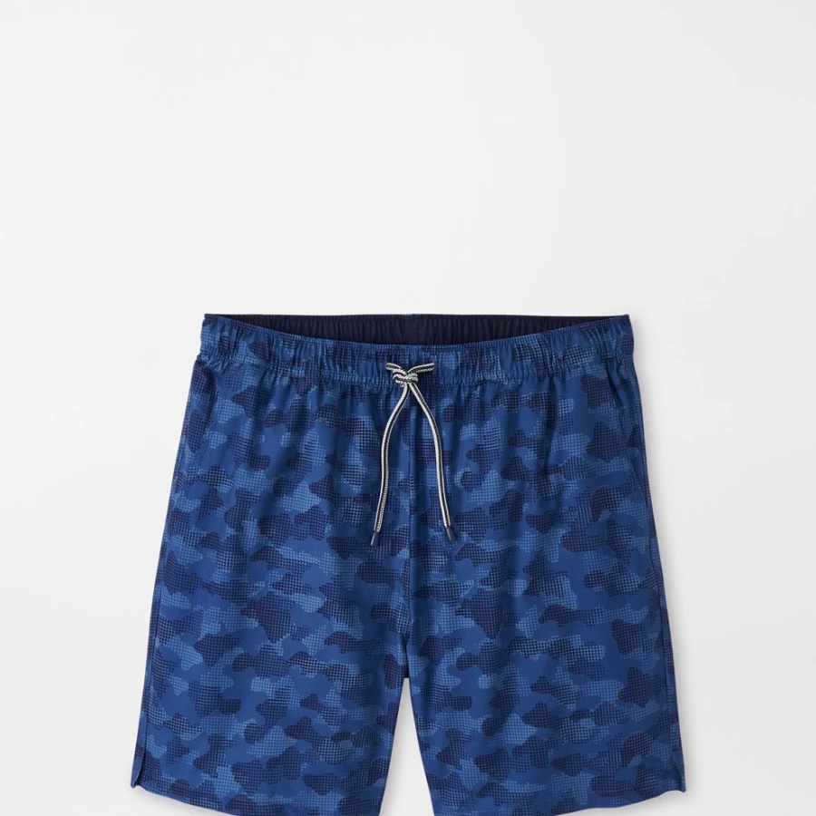 Peter Millar Men's Camouflaged Coastline Swim Trunks Quick-Dry Beach Shorts