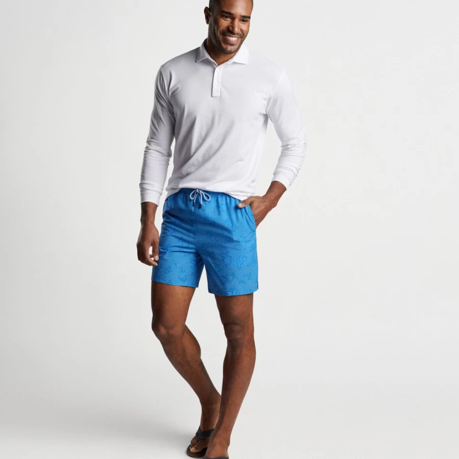 Peter Millar Men's Don't Be Koi Swim Trunks - Quick-Dry Beach Shorts for Men