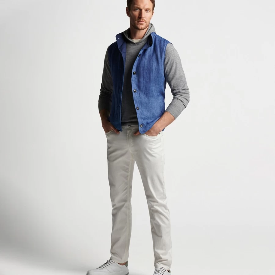 Peter Millar Men's Journeyman Reversible Linen Vest for Comfort & Style