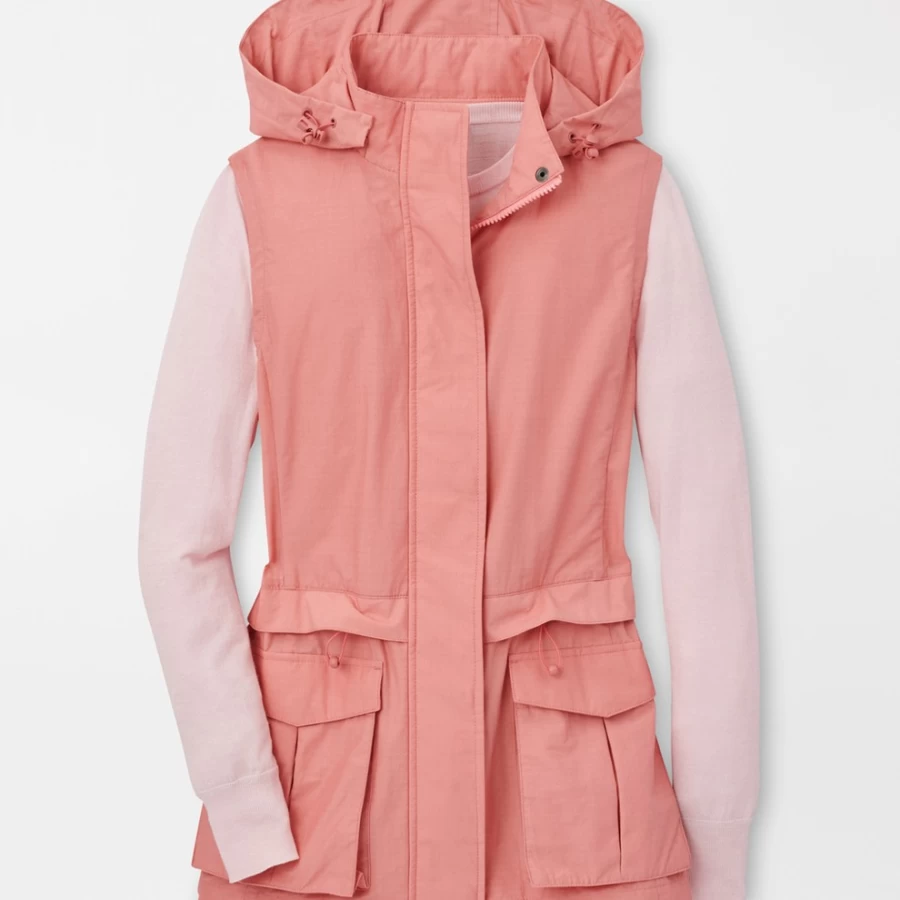 Peter Millar Women's Joan Hooded Utility Vest - Stylish Water-Resistant Outerwear for Everyday Wear