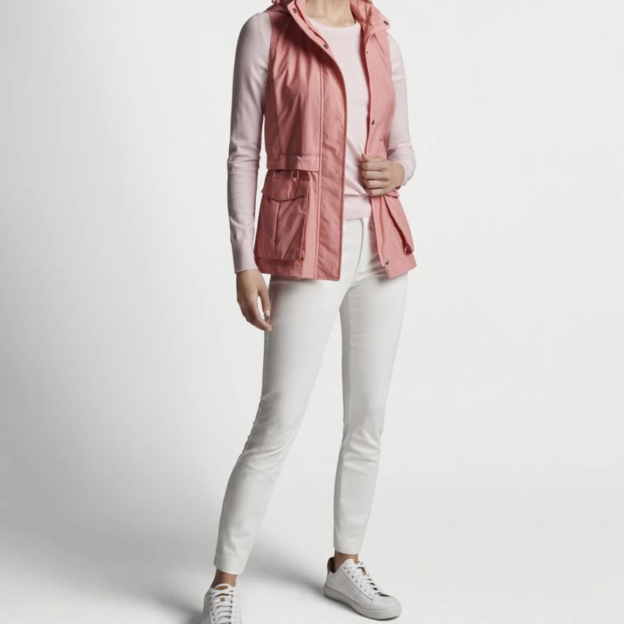 Peter Millar Women's Joan Hooded Utility Vest - Stylish Water-Resistant Outerwear for Everyday Wear