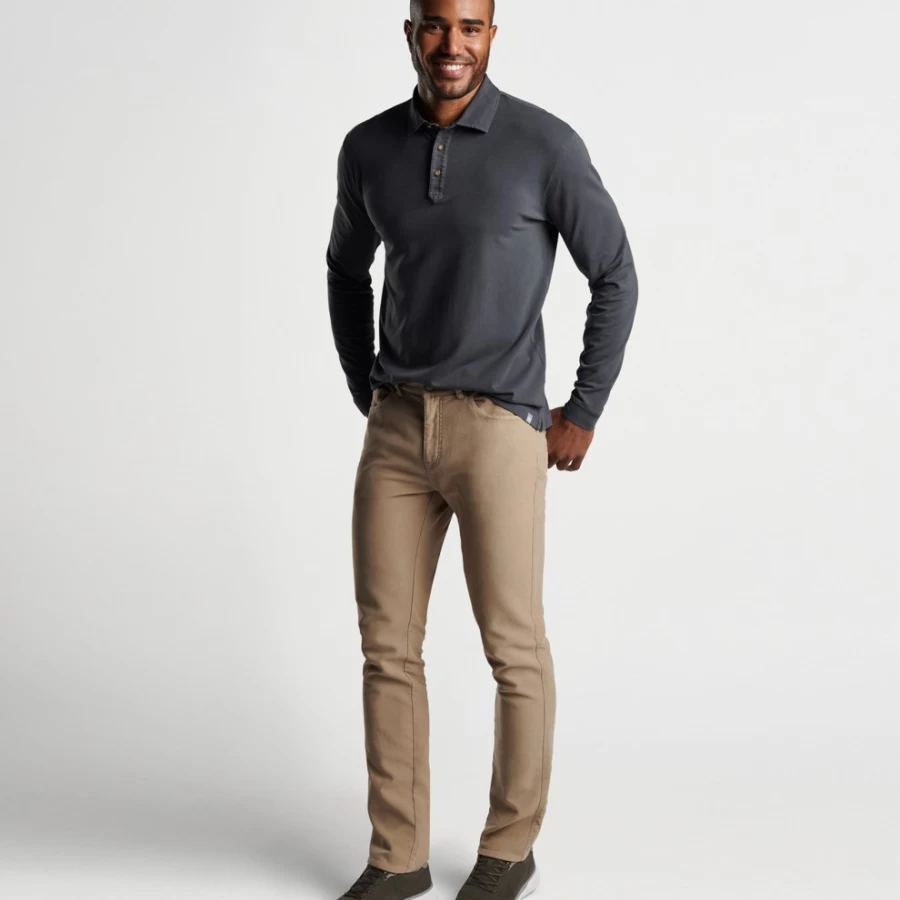 Peter Millar Men's Lava Wash Long-Sleeve Polo Shirt