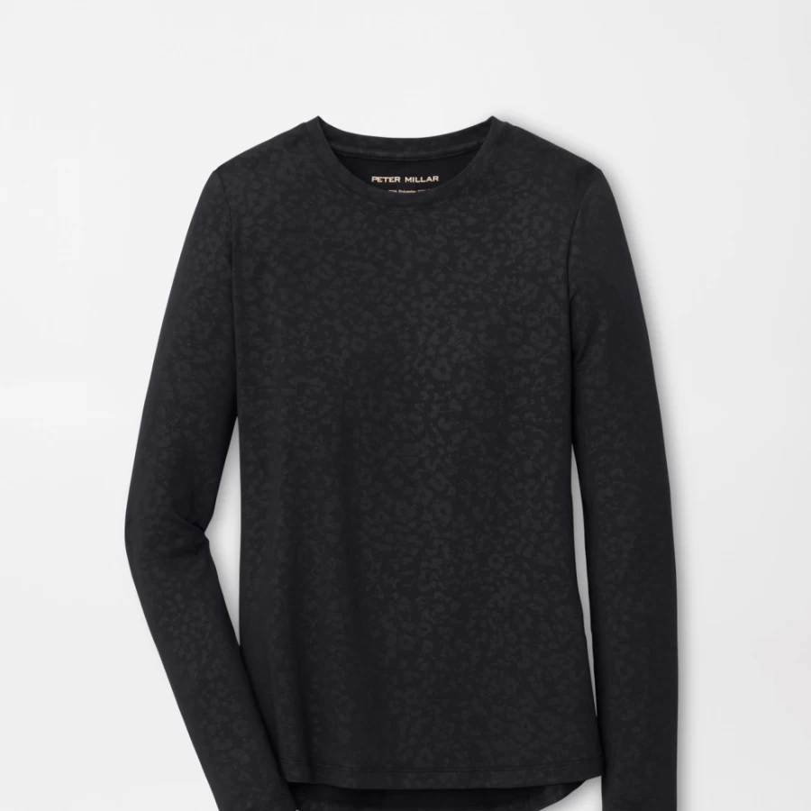 Peter Millar Women's Lunar Performance Long-Sleeve Embossed Tee - Moisture-Wicking Athletic Top