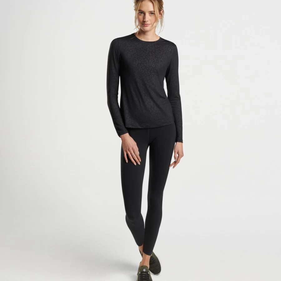Peter Millar Women's Lunar Performance Long-Sleeve Embossed Tee - Moisture-Wicking Athletic Top