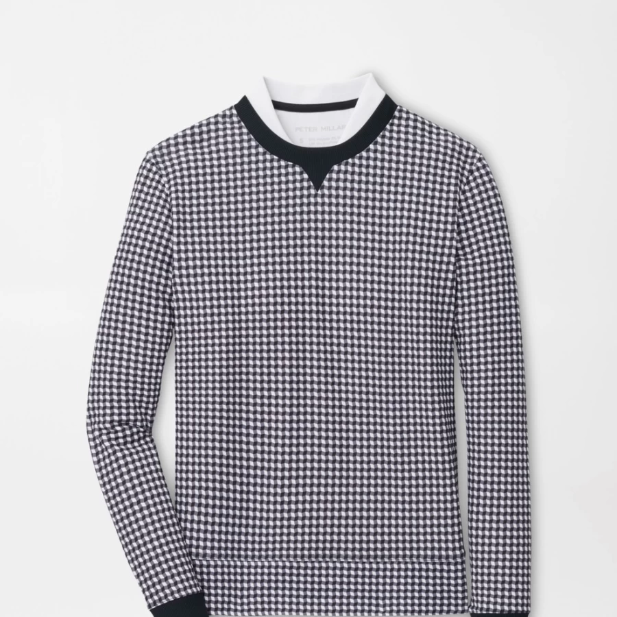 Peter Millar Women's Birdie Gingham Print Sport Sweatshirt - Stylish Casual Golf Apparel