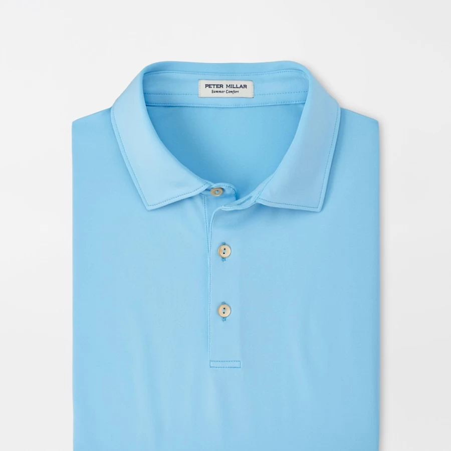 Peter Millar Men's Solid Performance Jersey Polo Shirt with Sean Self Collar