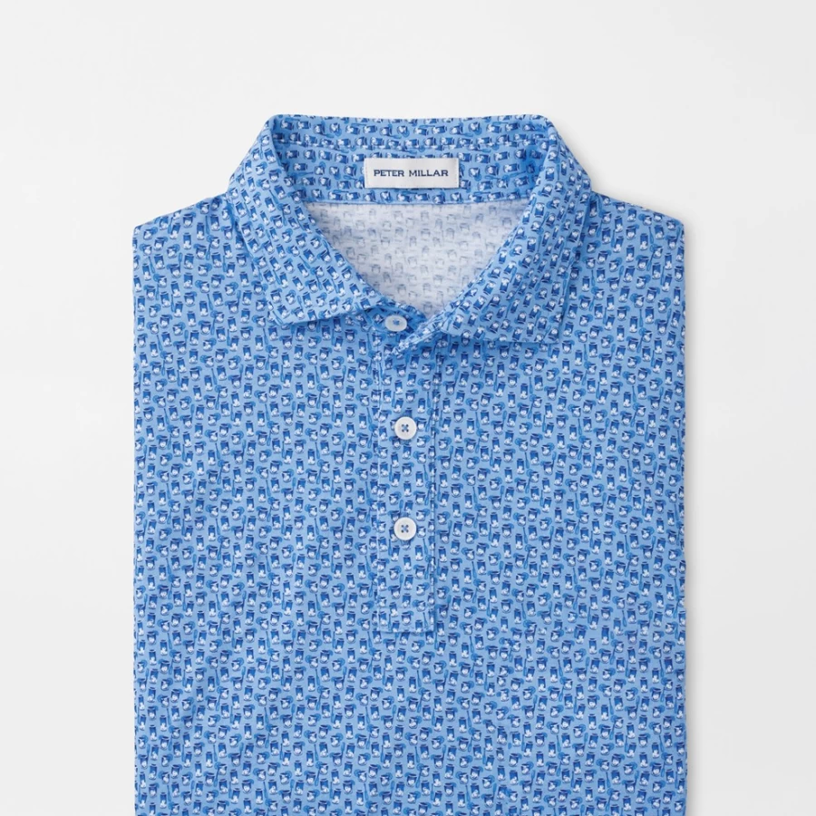 Peter Millar Men's Pilot Mill Embroidered Screwdriver Print Polo Shirt