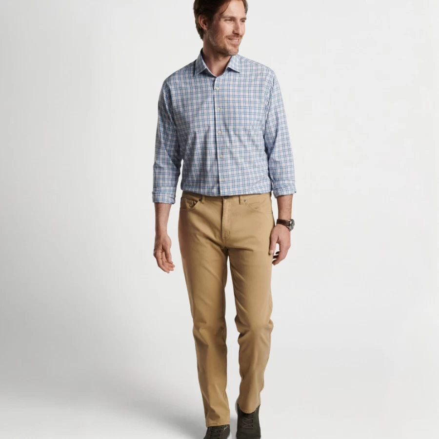Peter Millar Men's Hulbert Performance Poplin Sport Shirt – Lightweight, Breathable Golf & Casual Wear