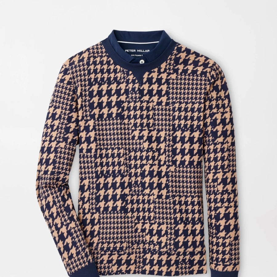 Peter Millar Women's Houndstooth Print Birdie Sport Sweatshirt - Casual Golf Pullover