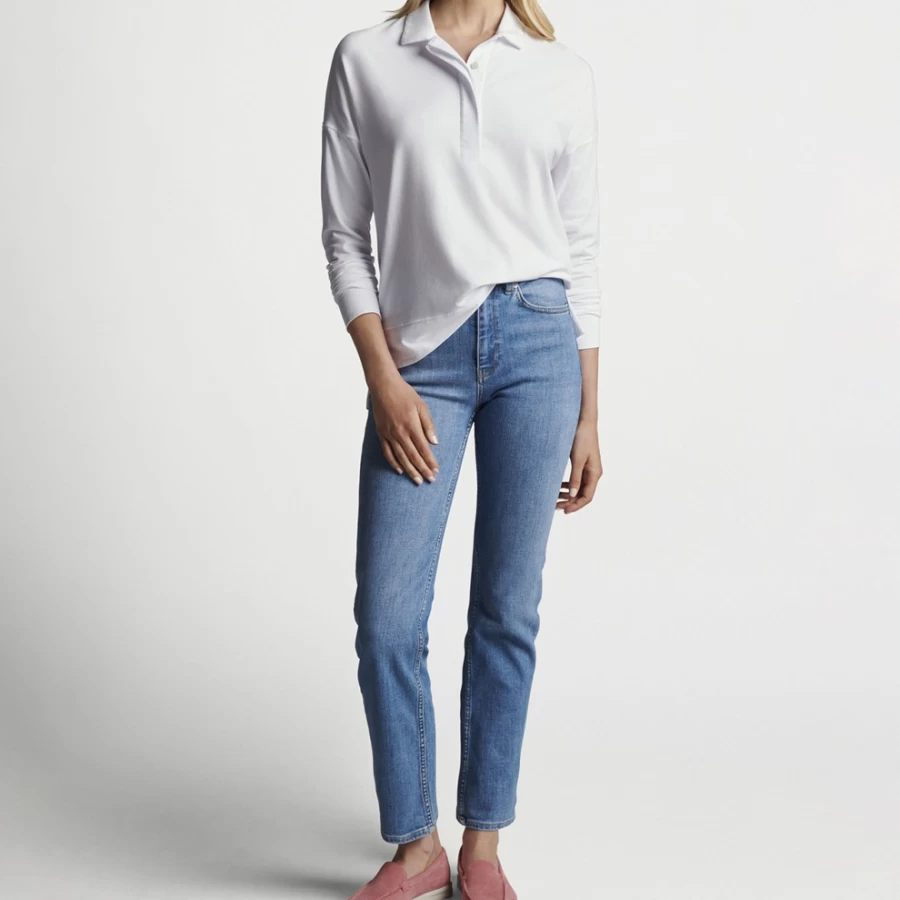 Peter Millar Women's Lava Wash Jersey Popover Shirt with Collar