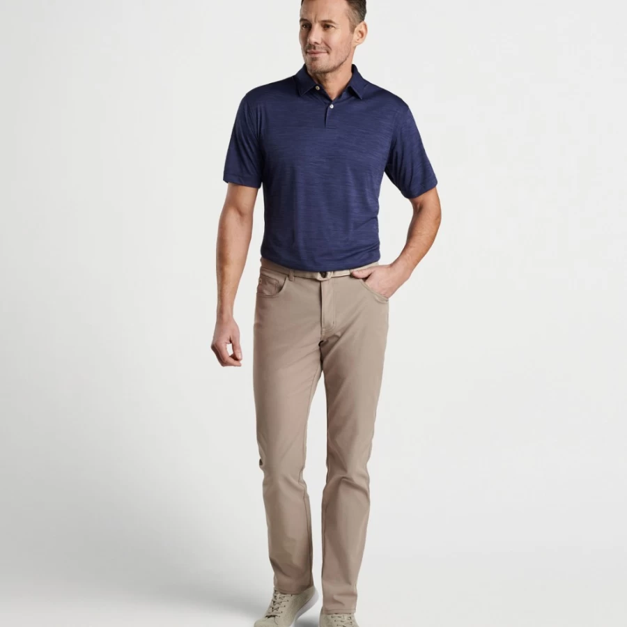 Peter Millar Men's Featherweight Melange Performance Polo Shirt for Golf & Active Wear