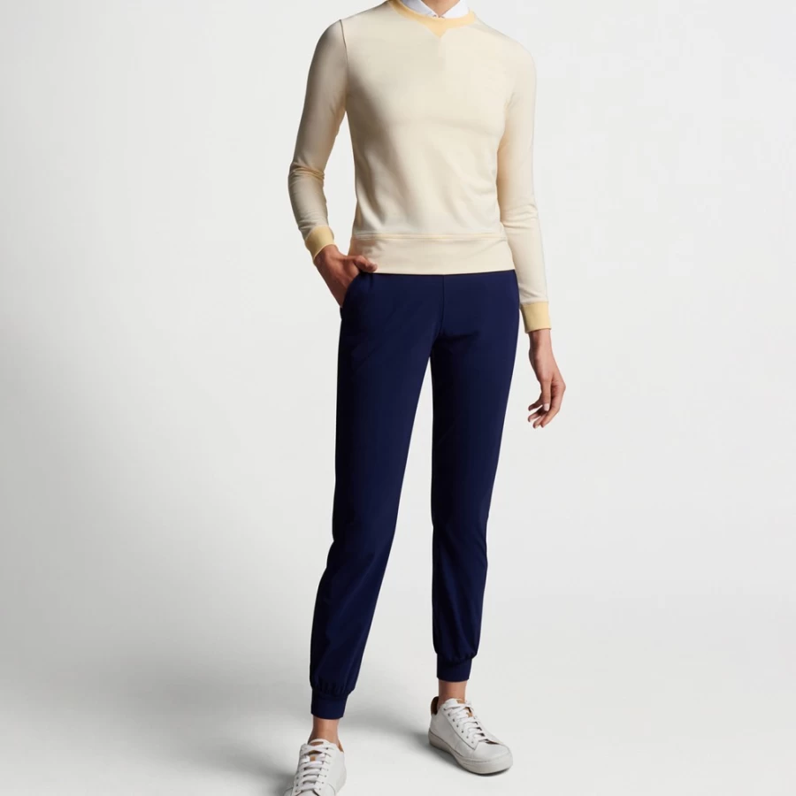 Peter Millar Women's Birdie Sugar Stripe Sport Sweatshirt - Athletic Striped Pullover for Golf & Casual Wear
