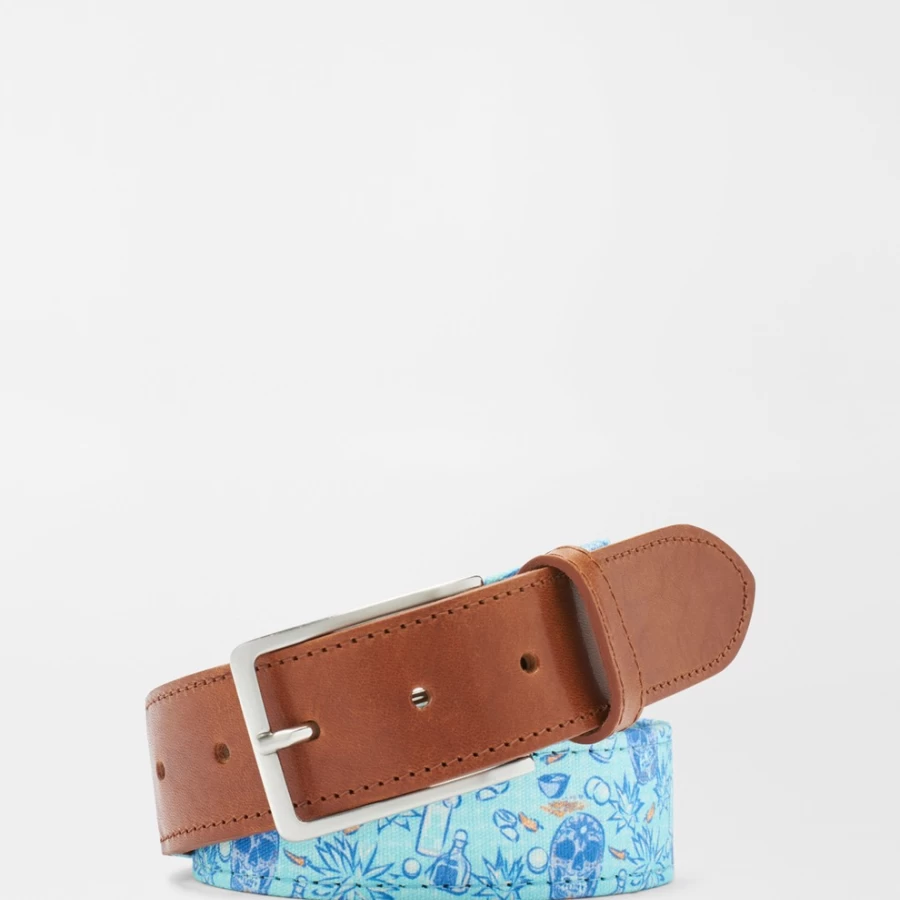 Peter Millar Men's Cowboy Cantina Embroidered Western Belt