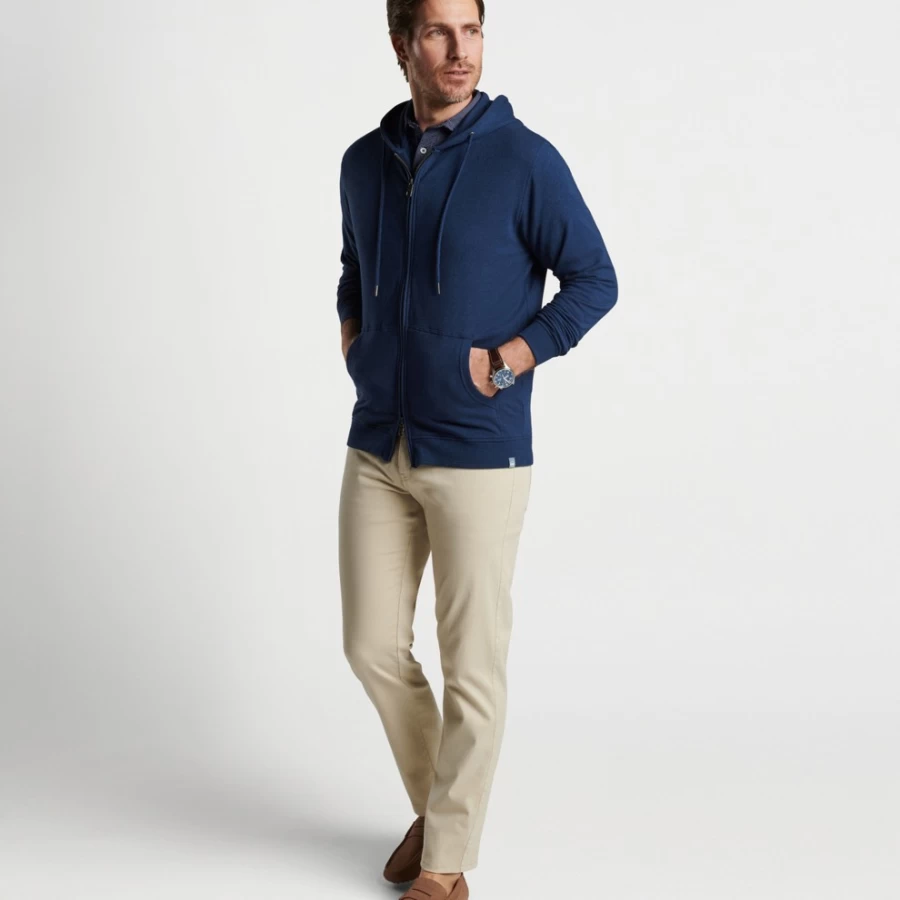 Peter Millar Men's Lava Wash Full-Zip Hoodie - Lightweight Casual Pullover Jacket
