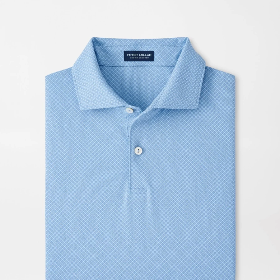 Peter Millar Men's Van Alen Geo Performance Jersey Polo Shirt for Golf & Active Wear