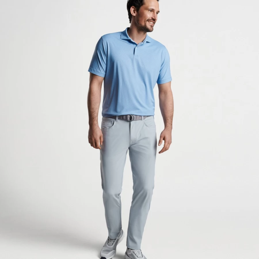 Peter Millar Men's Van Alen Geo Performance Jersey Polo Shirt for Golf & Active Wear