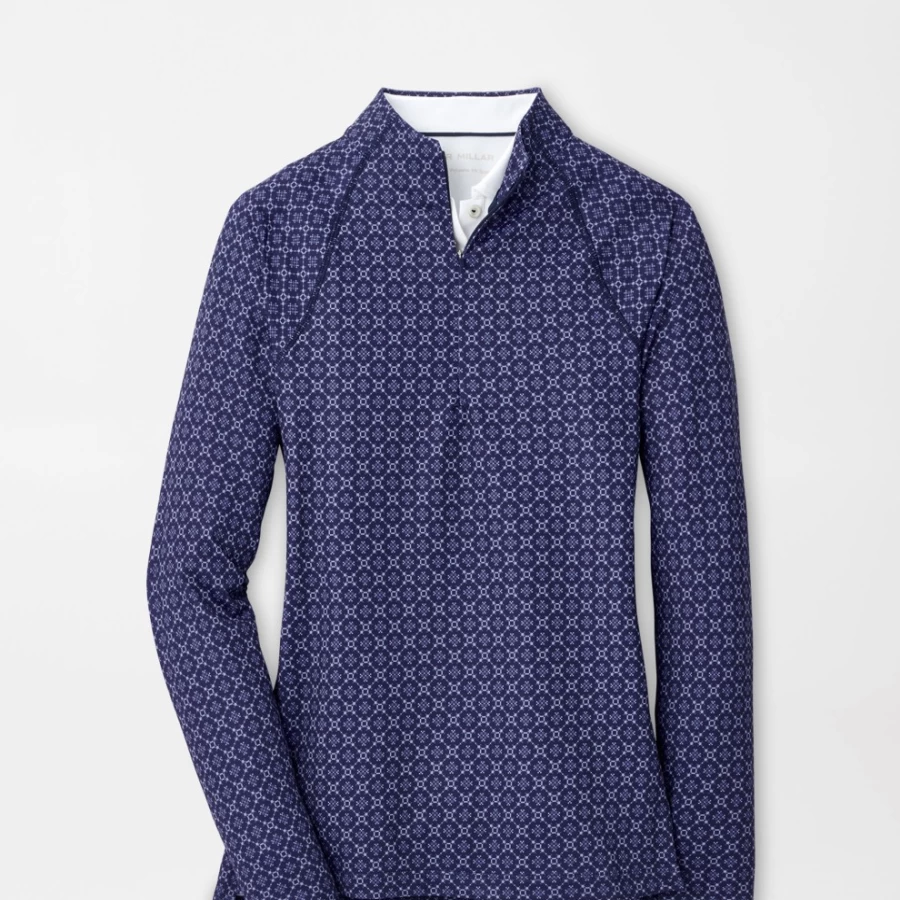 Peter Millar Women's Geo Print Raglan-Sleeve Perth Layering Top