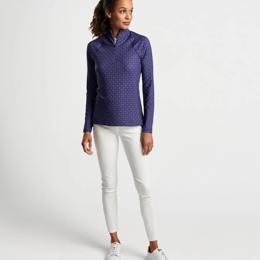 Peter Millar Women's Geo Print Raglan-Sleeve Perth Layering Top