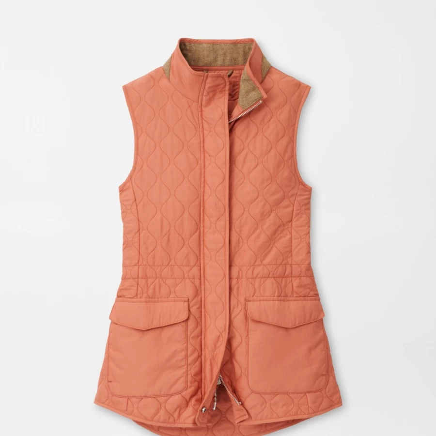 Peter Millar Women's Addison Quilted Vest Lightweight Travel Puffer Jacket
