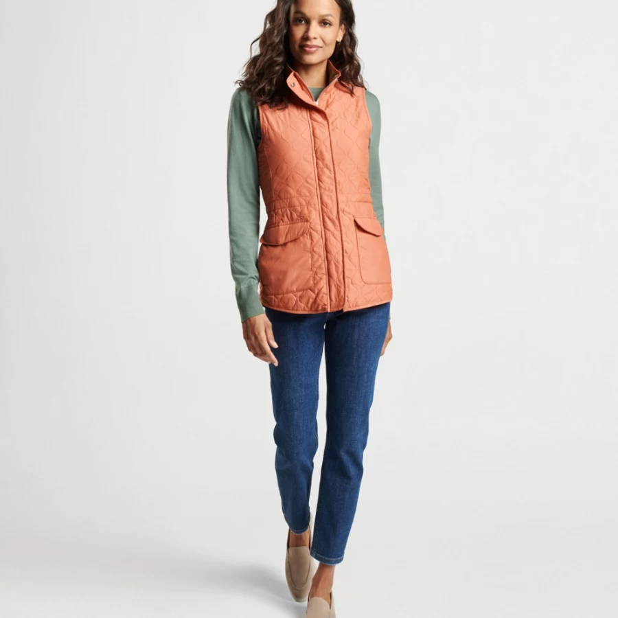 Peter Millar Women's Addison Quilted Vest Lightweight Travel Puffer Jacket