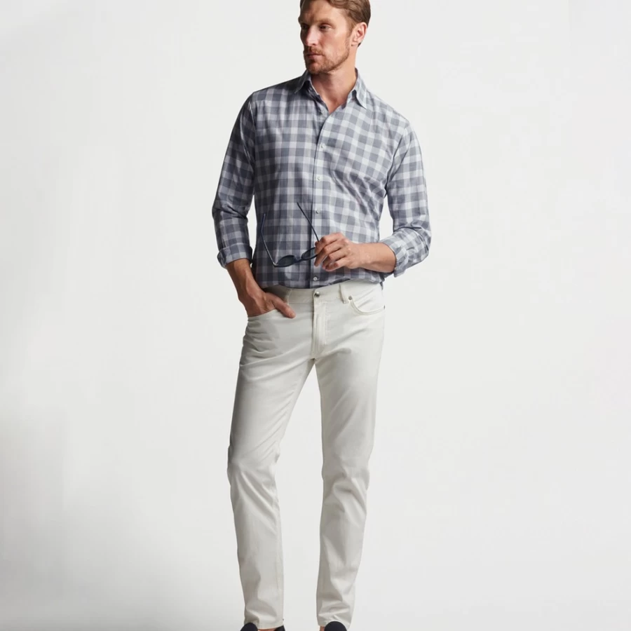 Peter Millar Men's Derry Cotton Sport Shirt – Comfortable & Breathable Casual Wear