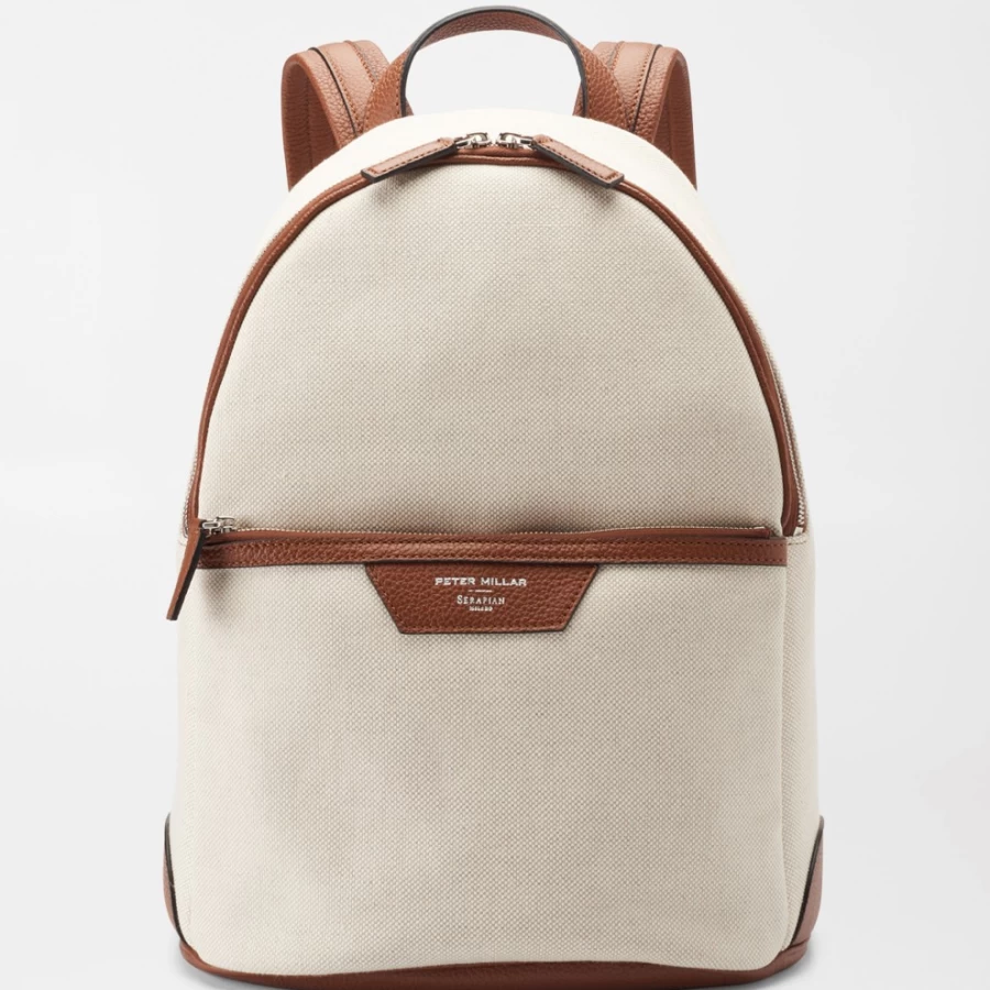 Peter Millar Men's Premium Serapian Leather Backpack for Stylish Everyday Carry