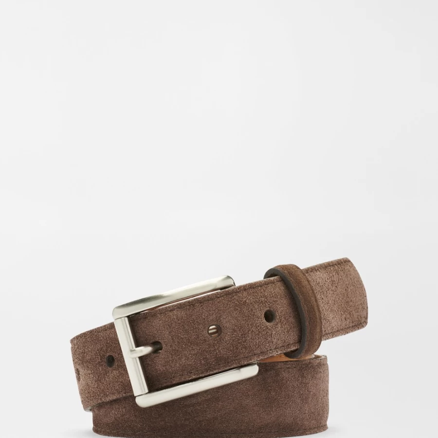 Peter Millar Men's Excursionist Suede Leather Belt for Casual Wear