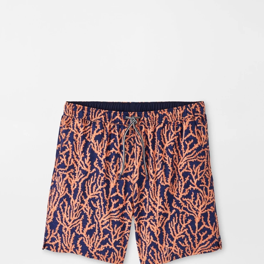 Peter Millar Men's Grow A Spine Swim Trunks - Quick-Dry Board Shorts for Swimming & Beach