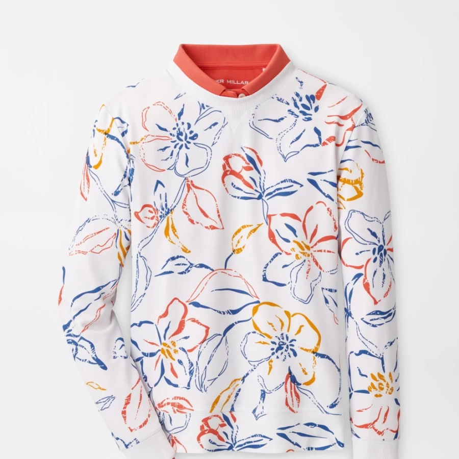 Peter Millar Women's Birdie Multi Floral Sport Sweatshirt - Floral Print Athletic Pullover for Women