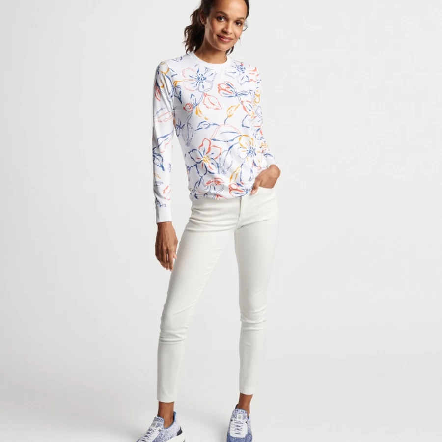 Peter Millar Women's Birdie Multi Floral Sport Sweatshirt - Floral Print Athletic Pullover for Women