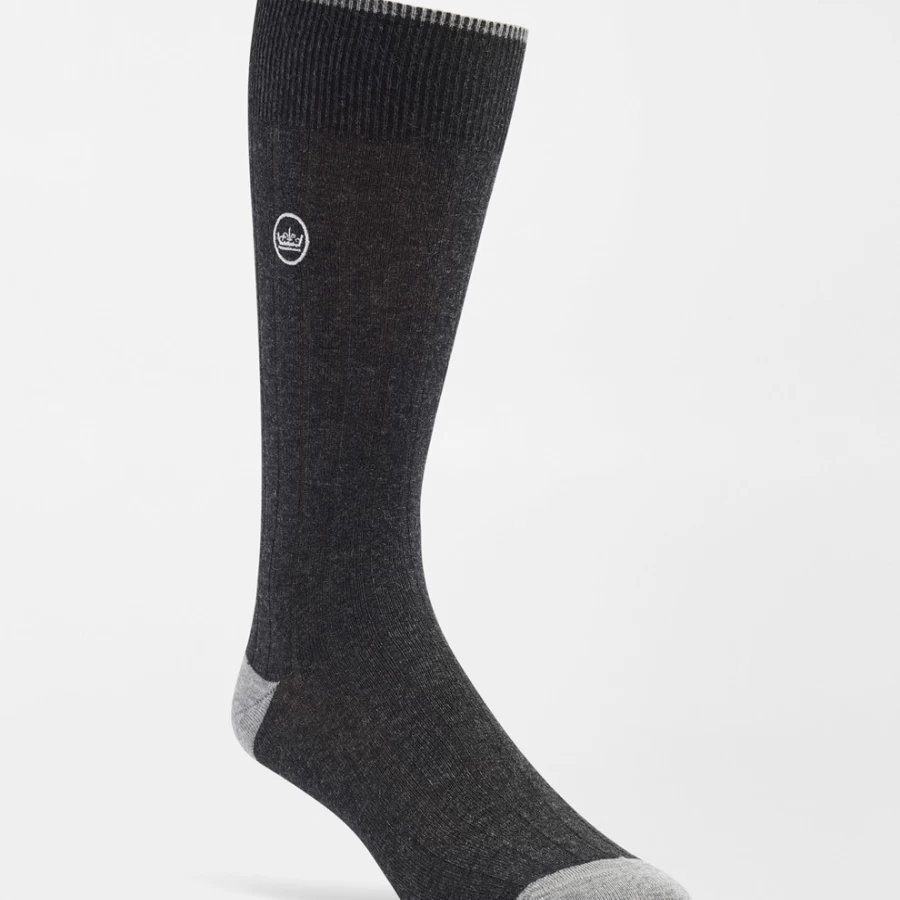 Peter Millar Men's Solid Rib Crew Socks - Premium Cotton Comfort for Everyday Wear
