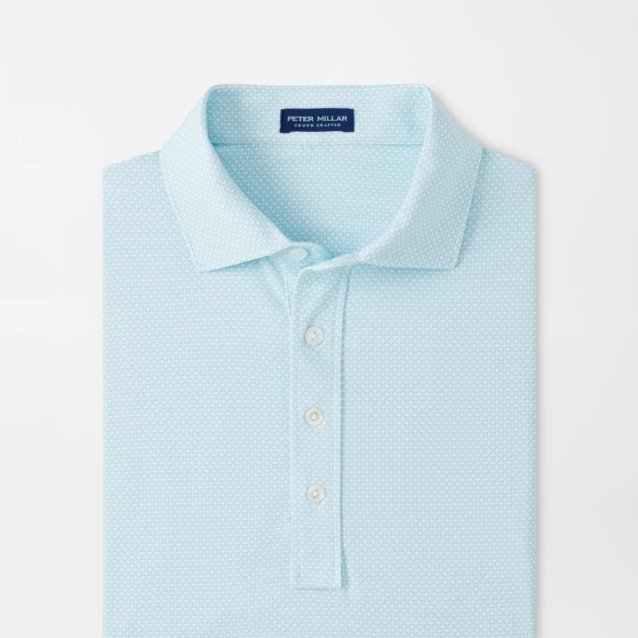 Peter Millar Men's Regent Geo Performance Jersey Polo Shirt for Golf & Casual Wear