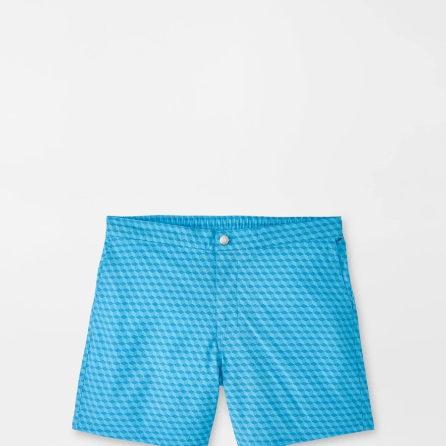 Peter Millar Men's Chiavari Cube Swim Trunks for Comfort & Style