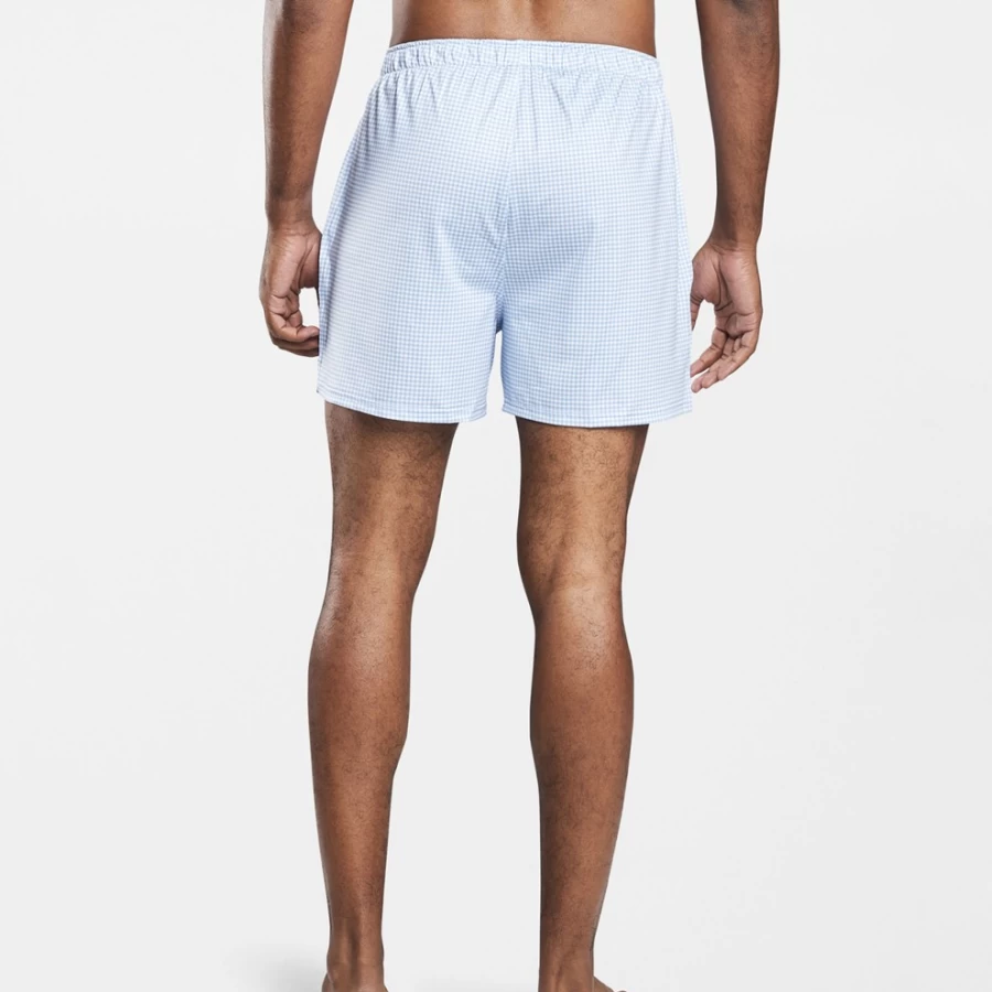 Peter Millar Men's Nebraska Printed Gingham Check Stretch Jersey Boxer Shorts