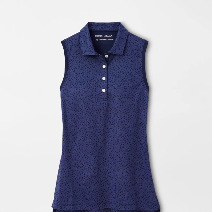 Women's Sleeveless Banded Button Polo Shirt by Peter Millar