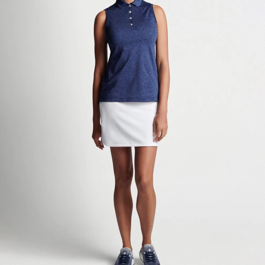 Women's Sleeveless Banded Button Polo Shirt by Peter Millar
