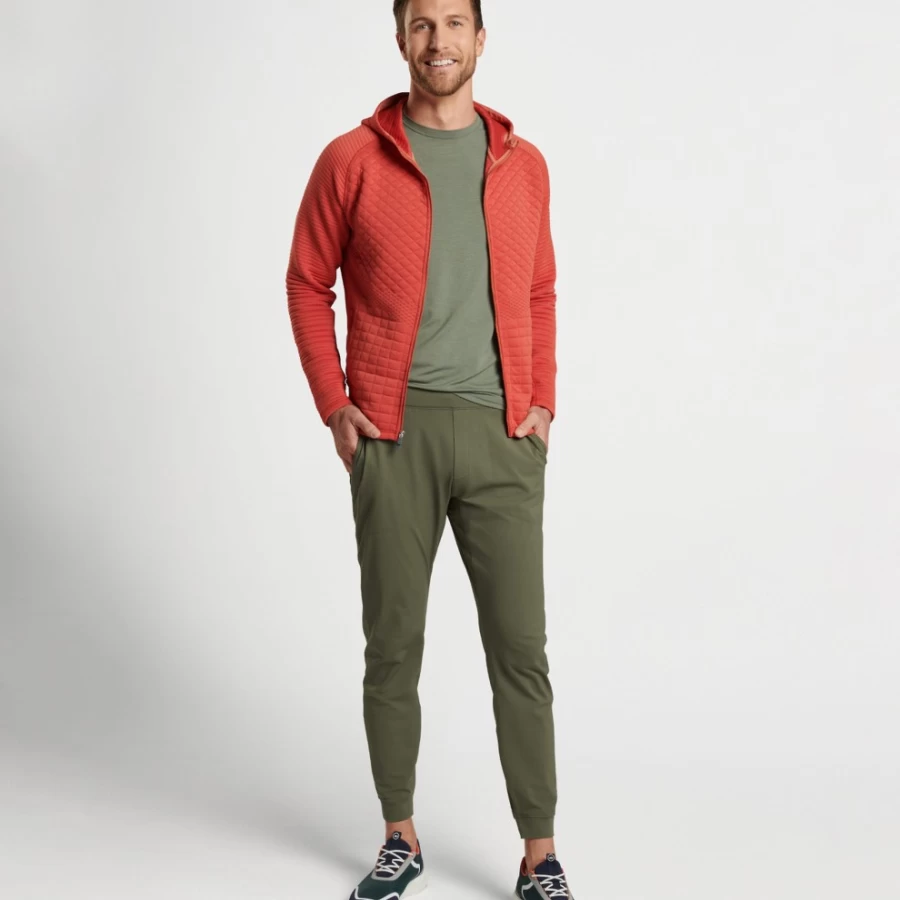 Peter Millar Men's Orion Performance Quilted Hoodie - Lightweight Insulated Jacket for Outdoor Activities