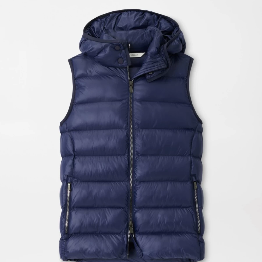 Peter Millar Women's Chiron Hooded Vest - Lightweight Water-Resistant Quilted Jacket for Outdoor Activities