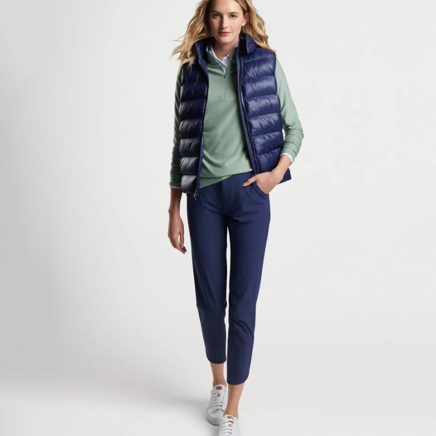 Peter Millar Women's Chiron Hooded Vest - Lightweight Water-Resistant Quilted Jacket for Outdoor Activities