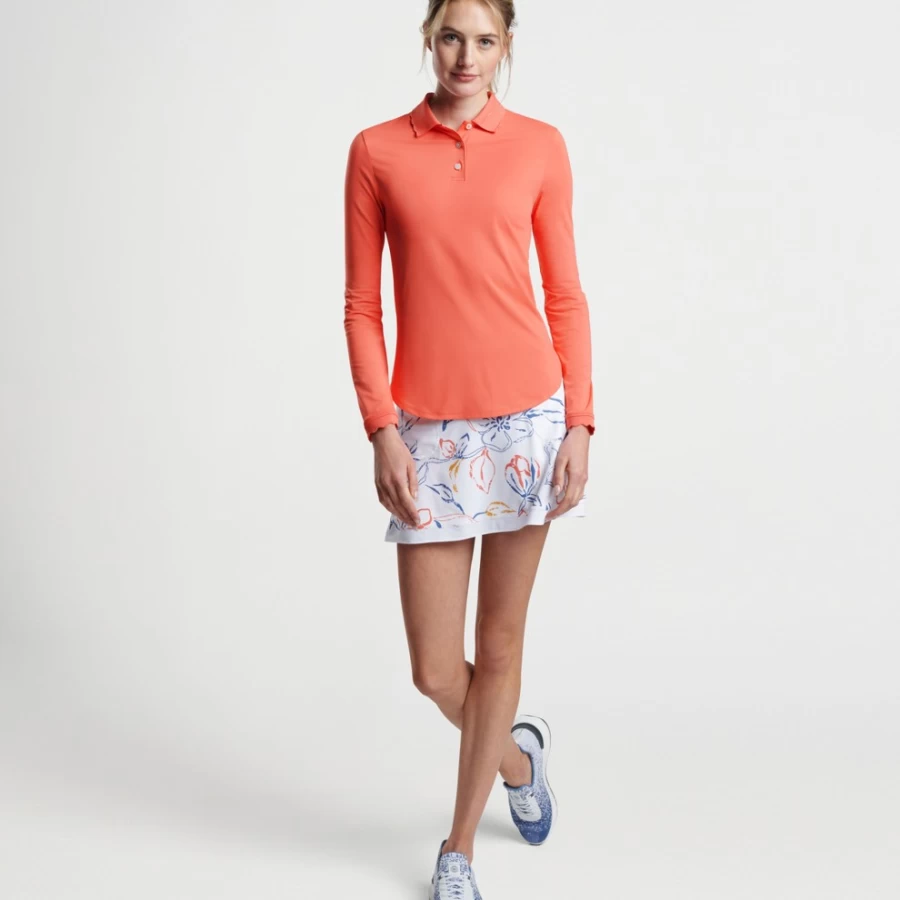 Peter Millar Women's Opal Long-Sleeve Stretch Jersey Polo Shirt
