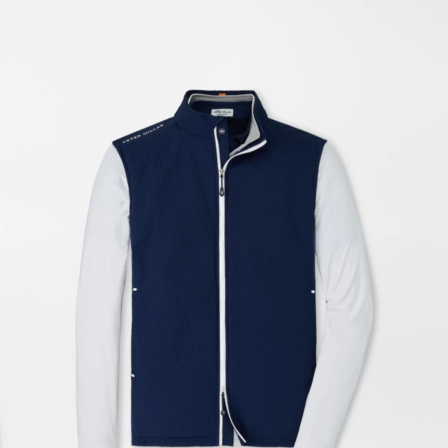 Peter Millar Men's Performance Seersucker Hybrid Vest – Lightweight & Breathable
