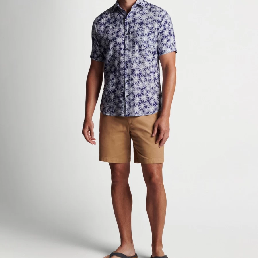 Peter Millar Men's Key Cove Linen Sport Shirt - Breathable Summer Casual Shirt