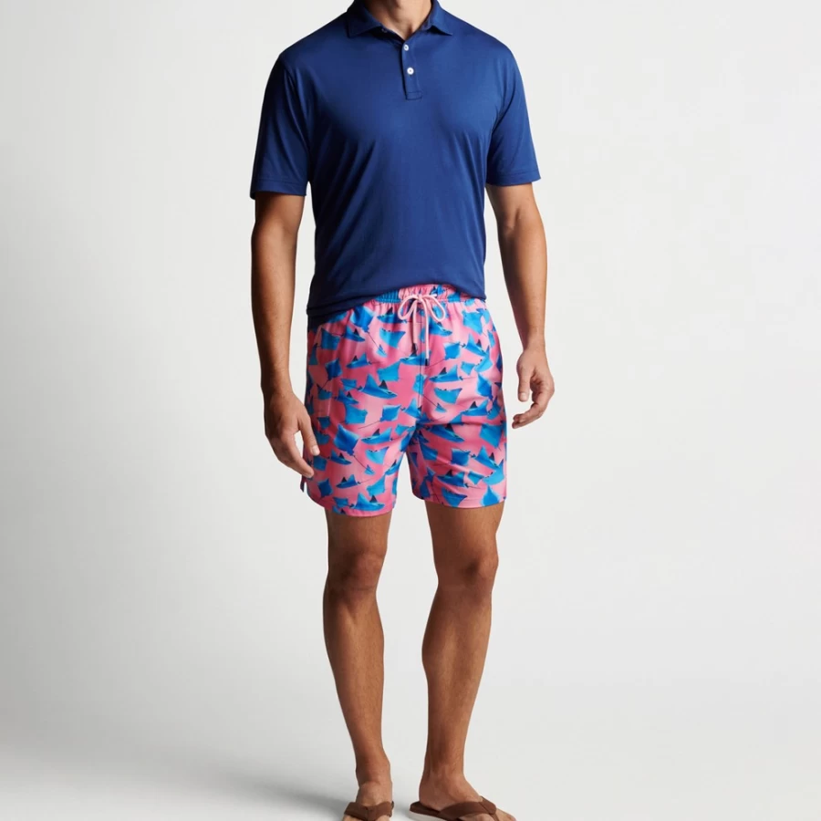 Peter Millar Men's Catchin' Rays Swim Trunks - Quick-Dry Beach Shorts